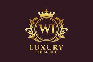 modèle de logo de luxe royal lettre initiale wi dans l'art vectoriel pour les projets de marque luxueux et autres illustrations vectorielles.