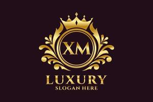 modèle initial de logo de luxe royal de lettre xm dans l'art vectoriel pour des projets de marque luxueux et d'autres illustrations vectorielles.
