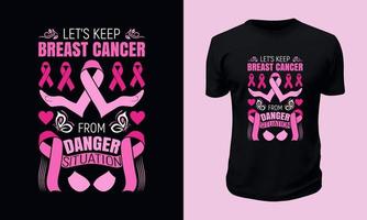 conception de t-shirt de sensibilisation au cancer du sein vecteur