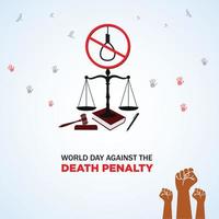 journée mondiale contre le concept de la peine de mort. 10 octobre. modèle pour l'arrière-plan, la bannière, la carte, l'affiche. illustration vectorielle. vecteur