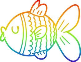 arc en ciel gradient ligne dessin dessin animé poisson vecteur
