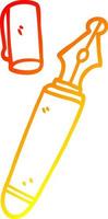 stylo plume de dessin animé de ligne de gradient chaud vecteur