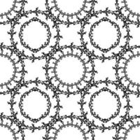 ornements floraux circulaires. motif abstrait sans soudure. noir et blanc. illustration vectorielle. vecteur