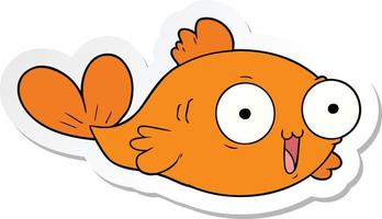 autocollant d'un dessin animé heureux de poisson rouge vecteur