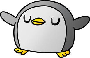 kawaii de dessin animé dégradé d'un pingouin mignon vecteur