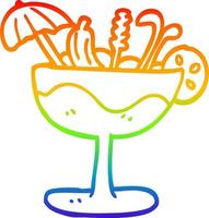 arc-en-ciel, gradient, ligne, dessin, dessin animé, cocktail tropical vecteur