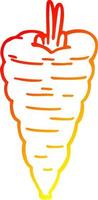 carotte de dessin animé de dessin de ligne de gradient chaud vecteur