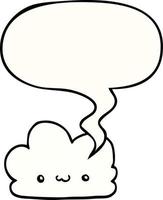 nuage de dessin animé mignon et bulle de dialogue vecteur