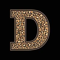 alphabet majuscule léopard ou conception de lettre pour t-shirt, tasse, autocollant, sac. vecteur