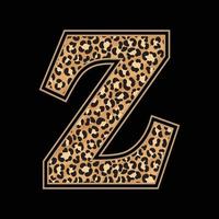 alphabet majuscule léopard ou conception de lettre pour t-shirt, tasse, autocollant, sac. vecteur