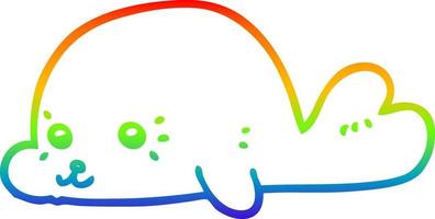 arc en ciel gradient ligne dessin dessin animé bébé phoque vecteur