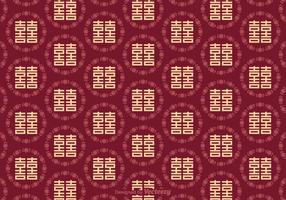 Free Seamless Double Happiness Pattern vecteur