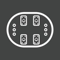 icône inversée de la ligne de table de cartes vecteur