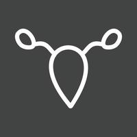 icône inversée de la ligne ovarienne vecteur