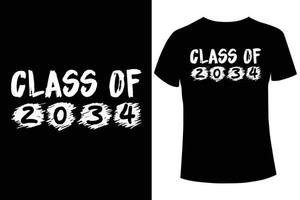 modèle de conception de t-shirt classe de 2034 vecteur