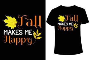 l'automne me rend heureux modèle de conception de t-shirt vecteur