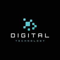 création de logo de technologie numérique créative vecteur