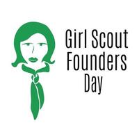 journée des fondatrices de scouts féminins, idée d'affiche, de bannière, de dépliant ou de carte postale vecteur