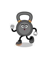 illustration de mascotte de kettlebell en cours d'exécution vecteur