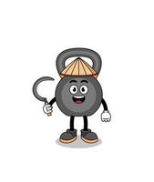 illustration de kettlebell en tant qu'agriculteur asiatique vecteur