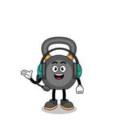 mascotte illustration de kettlebell en tant que service client vecteur