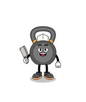 mascotte de kettlebell en tant que boucher vecteur