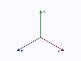 axes de coordonnées. échelle cartésienne verte géométrique avec système analytique bleu dans les plans vectoriels horizontaux et verticaux du diagramme rouge xyz. vecteur