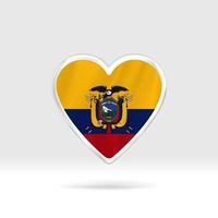 coeur du drapeau de l'équateur. modèle d'étoile et de drapeau de bouton d'argent. édition facile et vecteur en groupes. illustration vectorielle de drapeau national sur fond blanc.