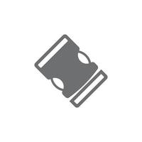 eps10 vecteur gris sac à dos boucle abstraite solide icône isolé sur fond blanc. symbole de boucle de ceinture en métal dans un style moderne et plat simple pour la conception, le logo et l'application mobile de votre site Web