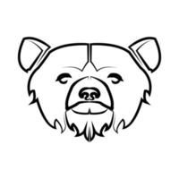 dessin au trait noir et blanc de tête d'ours bon usage pour le logo de conception de t-shirt de tatouage d'avatar d'icône de mascotte de symbole. vecteur