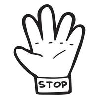 icône dillustration de geste de main paume doodle dessinés à la main vecteur