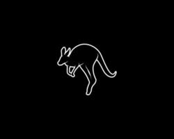 silhouette vecteur contour kangourou