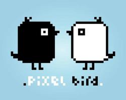 oiseau couple pixel 8 bits. actifs de jeu d'animaux en illustration vectorielle. vecteur