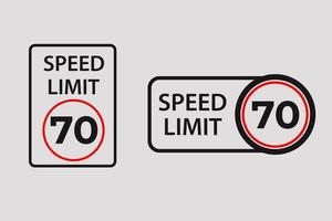panneaux vectoriels de limite de vitesse 70 km par heure vecteur