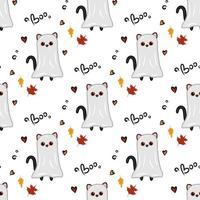 chat kawaii halloween avec motif vectoriel costume sans couture