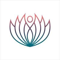 femme de luxe et dessin au trait de lotus pour l'inspiration de conception de logo de spa vecteur