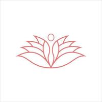 femme de luxe et dessin au trait de lotus pour l'inspiration de conception de logo de spa vecteur