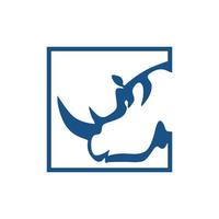 logo géométrique illustration animal rhinocéros vecteur