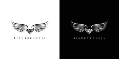 création de logo ange diamant moderne et unique vecteur
