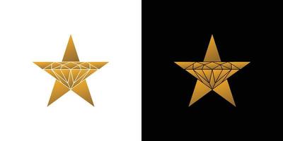 création de logo étoile de diamant moderne et de luxe vecteur