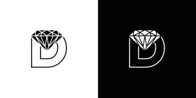 la conception du logo en diamant avec l'initiale d est moderne et luxueuse vecteur