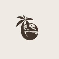 modèle de logo de palmier. peut être utilisé pour l'illustration vectorielle de conception de logo d'hôtel ou de complexe de plage tropicale vecteur