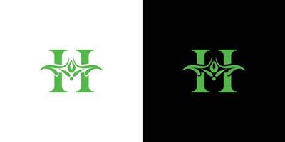 création de logo initiales lettre h moderne et naturelle 3 vecteur