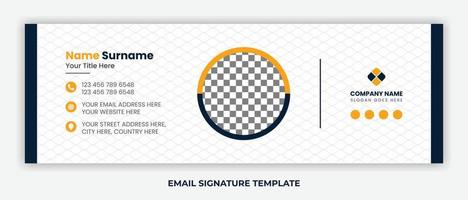 conception de modèle de signature d'e-mail minimaliste ou pied de page d'e-mail et couverture personnelle des médias sociaux vecteur