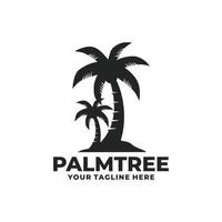 logo plat simple palmier. logo cocotier vecteur