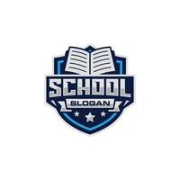 illustration vectorielle de conception de logo d'emblème d'école. logo de l'éducation. logo de l'université vecteur