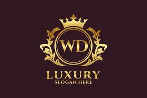 modèle de logo de luxe royal lettre initiale wd dans l'art vectoriel pour les projets de marque luxueux et autres illustrations vectorielles.
