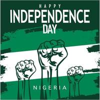 joyeux jour de l'indépendance salutations du nigeria. conception d'illustration vectorielle vecteur