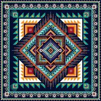 conception de fond de motif géométrique ethnique traditionnel pour les arrière-plans tapis papier peint vêtements envelopper tissu illustration vectorielle de style de broderie sans couture vecteur
