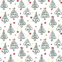 motifs d'arbres de noël pour l'emballage, impression sur textiles. le thème du nouvel an est un arbre de noël dans la masse. modèle sans couture sur fond transparent pour les produits imprimés. vecteur